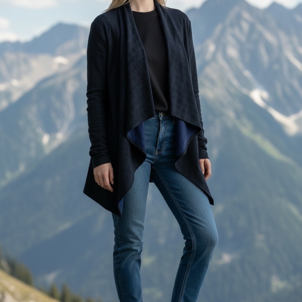 Elegant Black Women's Cardigan